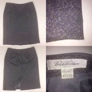 Brooks Brothers purple/blue tweed pencil skirt